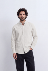 Men's Slim Fit Long Sleeve Button-Down Shirt Minimal Tomato Store Clean Design Smart Everyday Essential