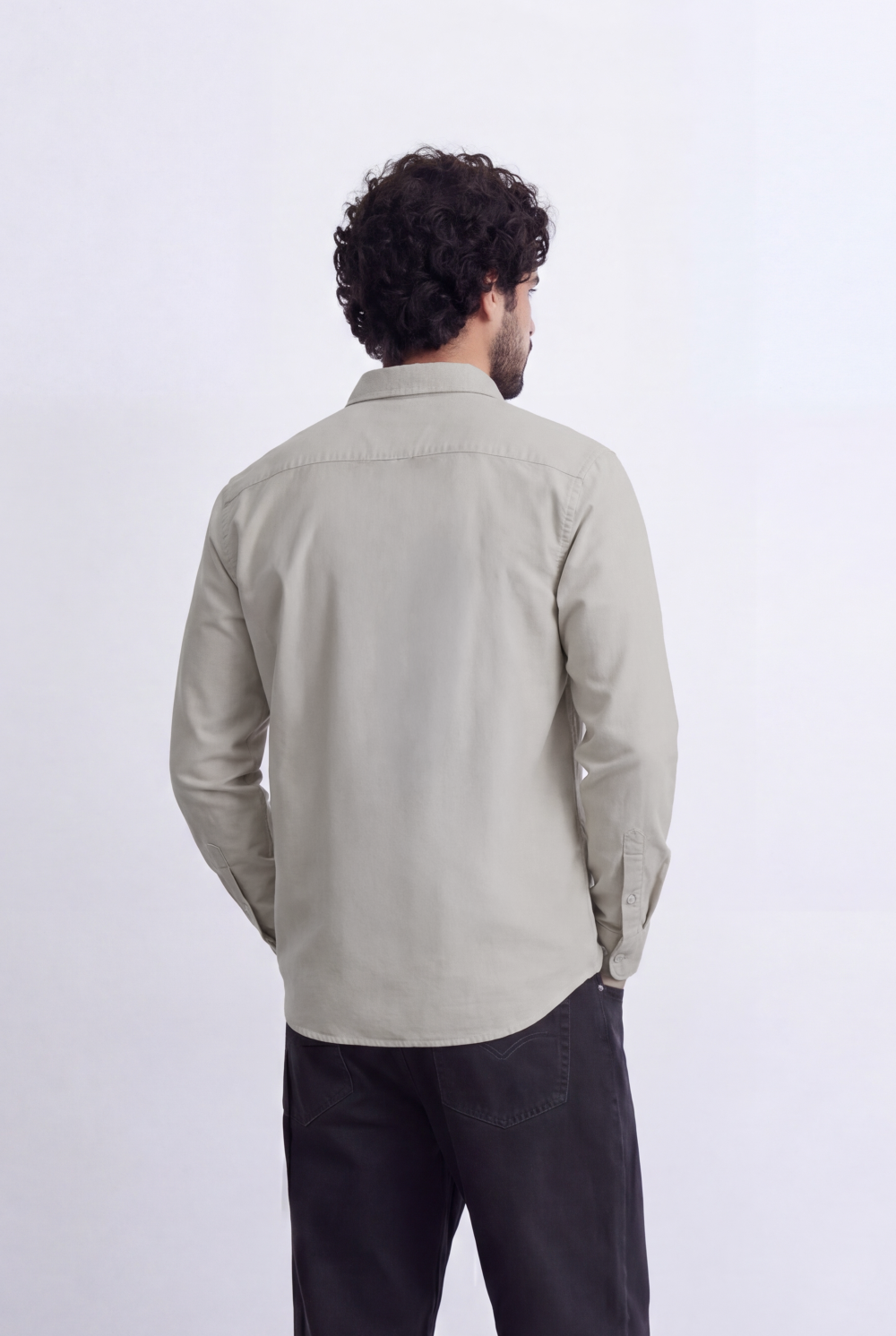 Men's Slim Fit Long Sleeve Button-Down Shirt Minimal Tomato Store Clean Design Smart Everyday Essential