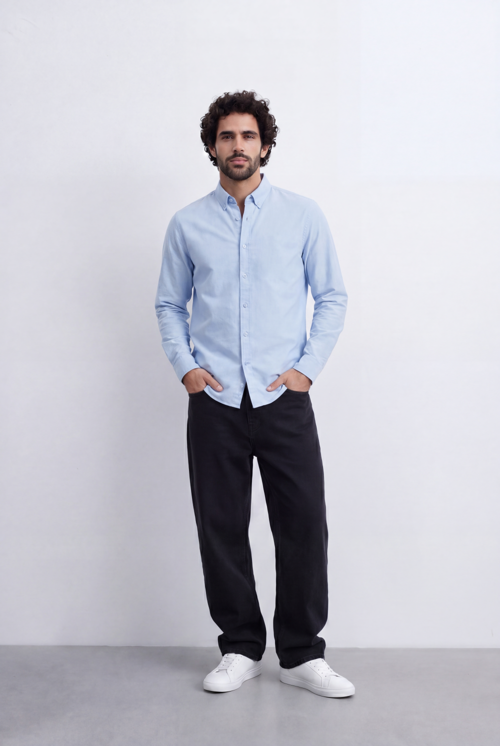 Men's Slim Fit Long Sleeve Button-Down Shirt Minimal Tomato Store Clean Design Smart Everyday Essential