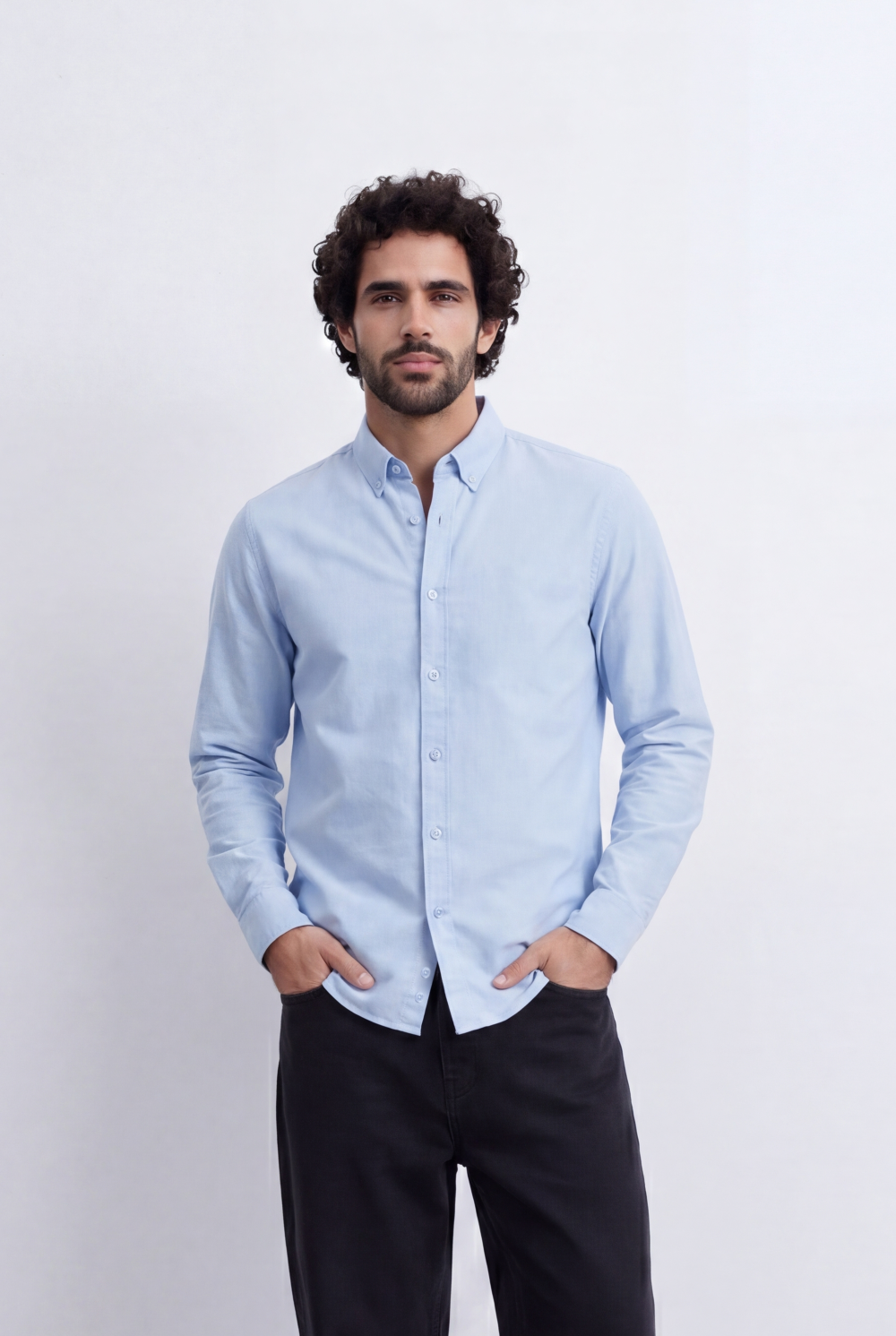 Men's Slim Fit Long Sleeve Button-Down Shirt Minimal Tomato Store Clean Design Smart Everyday Essential