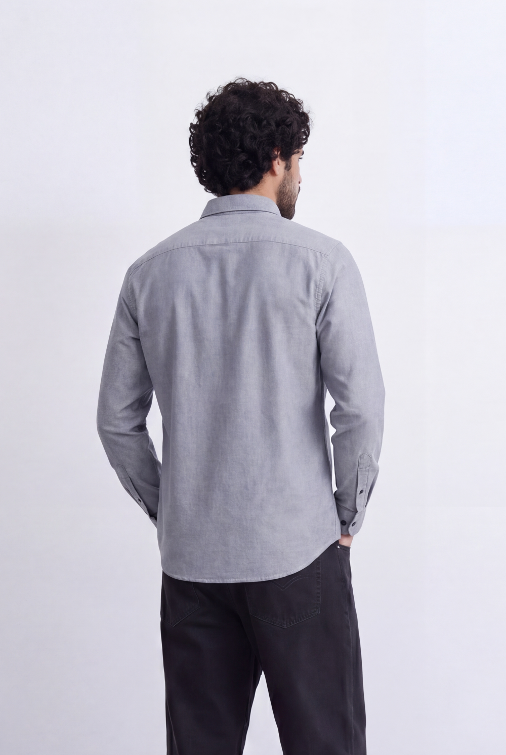 Men's Slim Fit Long Sleeve Button-Down Shirt Minimal Tomato Store Clean Design Smart Everyday Essential