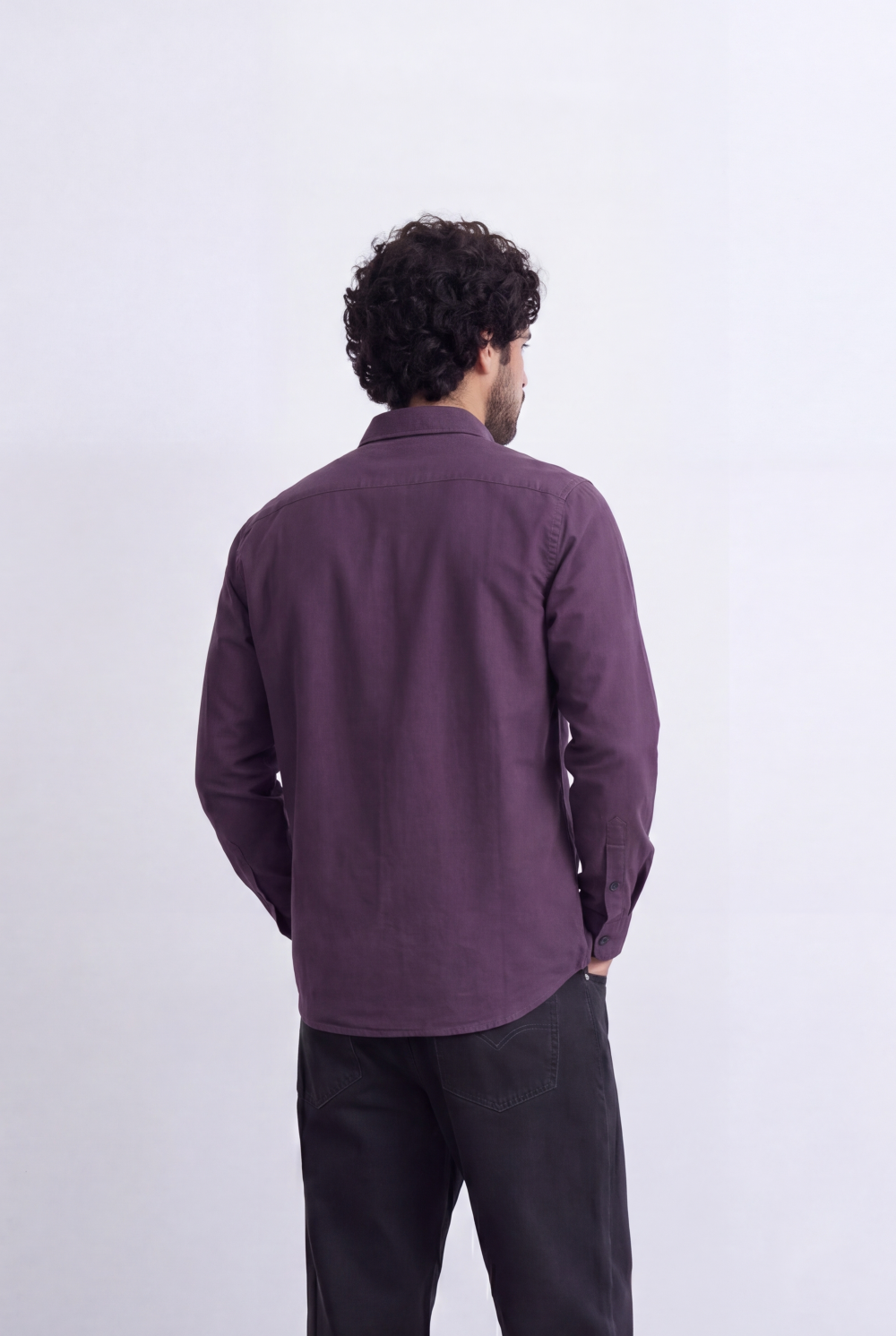 Men's Slim Fit Long Sleeve Button-Down Shirt Minimal Tomato Store Clean Design Smart Everyday Essential
