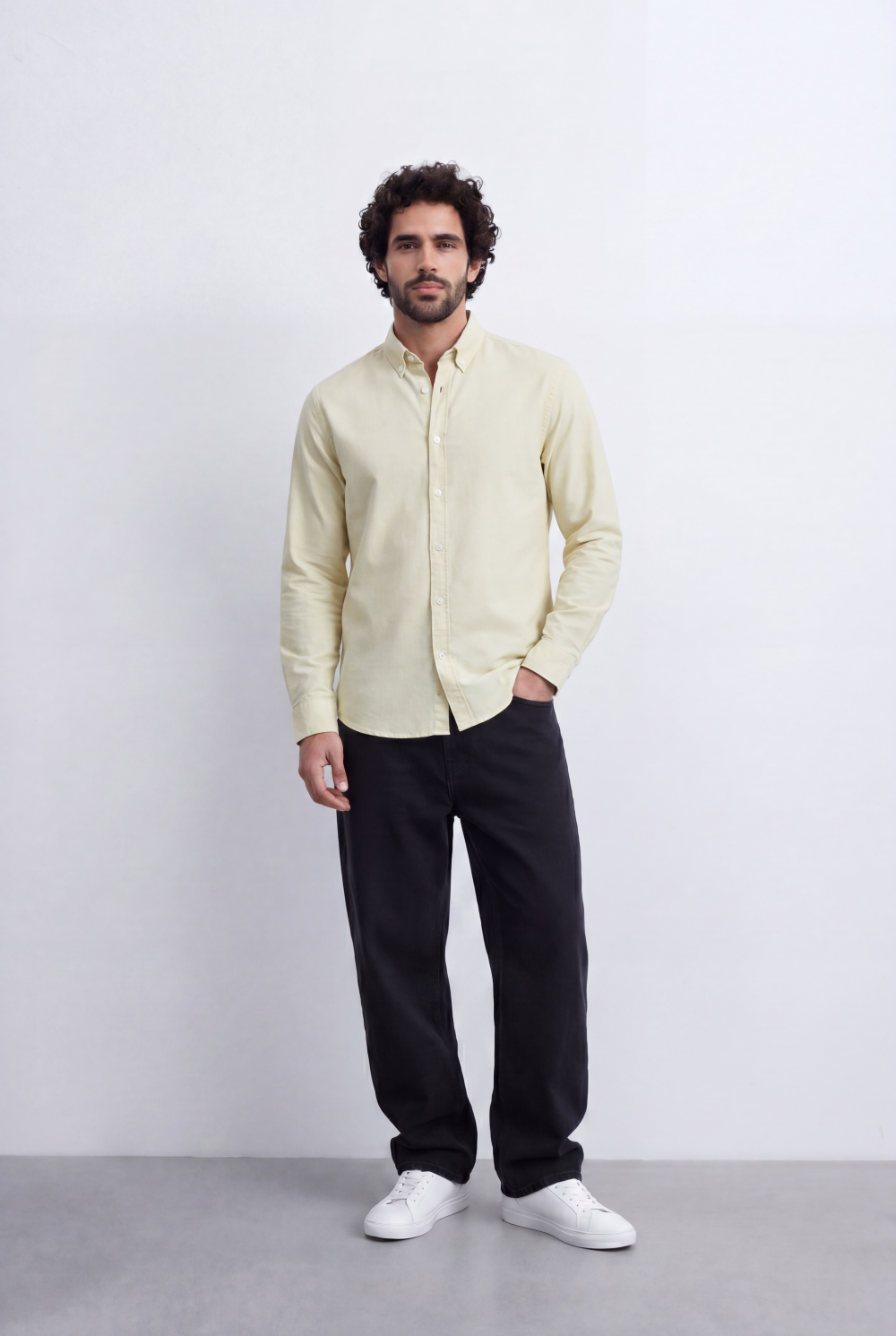 Men's Slim Fit Long Sleeve Button-Down Shirt Minimal Tomato Store Clean Design Smart Everyday Essential