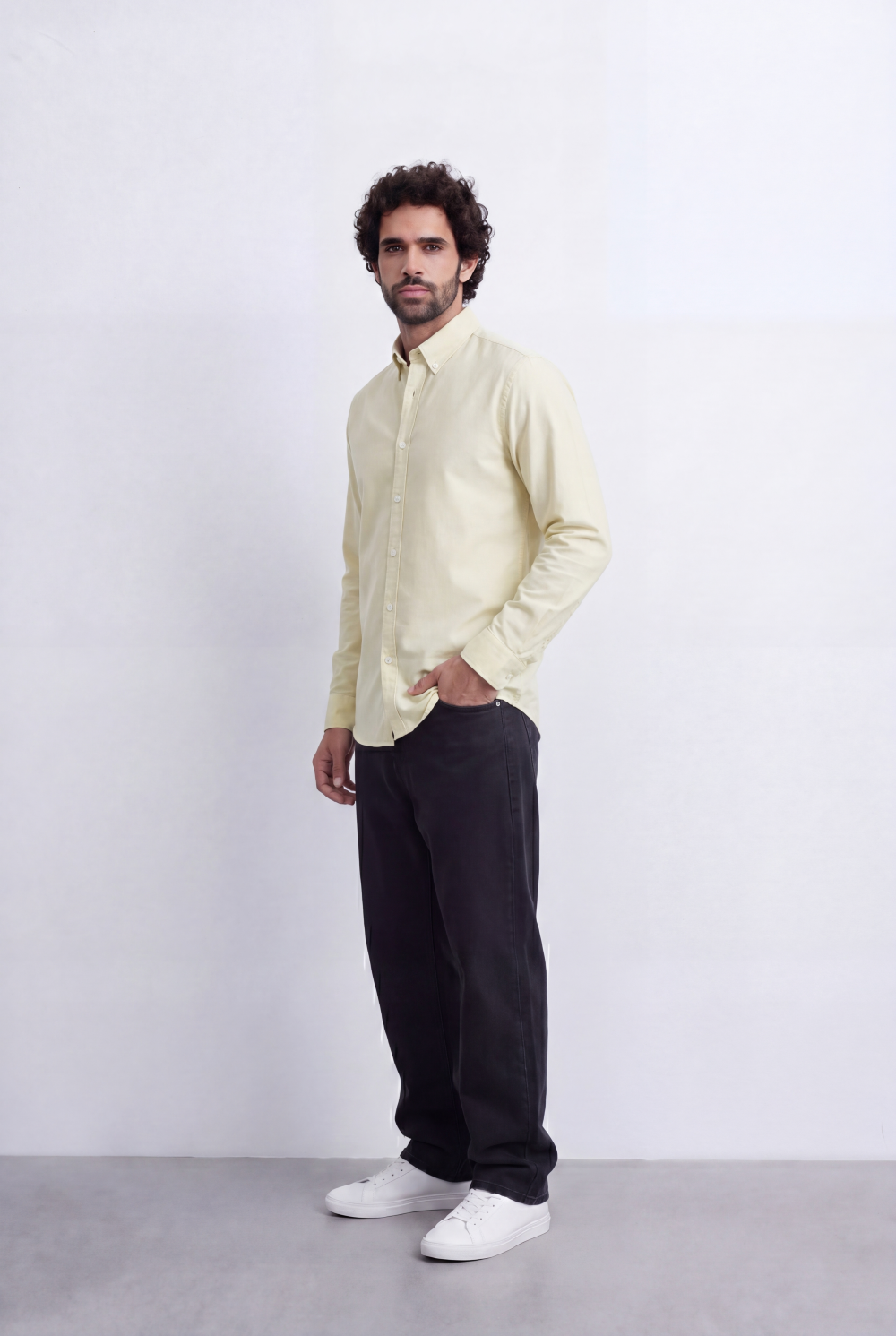 Men's Slim Fit Long Sleeve Button-Down Shirt Minimal Tomato Store Clean Design Smart Everyday Essential