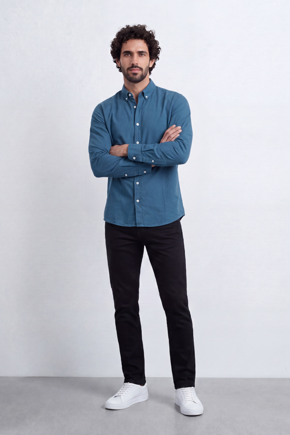 Men's Slim Fit Long Sleeve Button-Down Shirt Minimal Tomato Store Clean Design Smart Everyday Essential