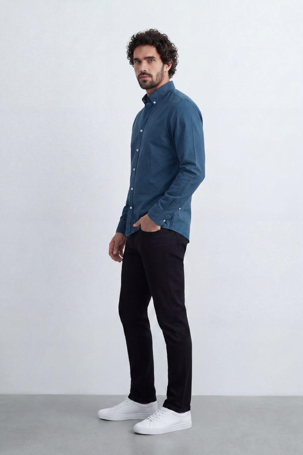 Men's Slim Fit Long Sleeve Button-Down Shirt Minimal Tomato Store Clean Design Smart Everyday Essential