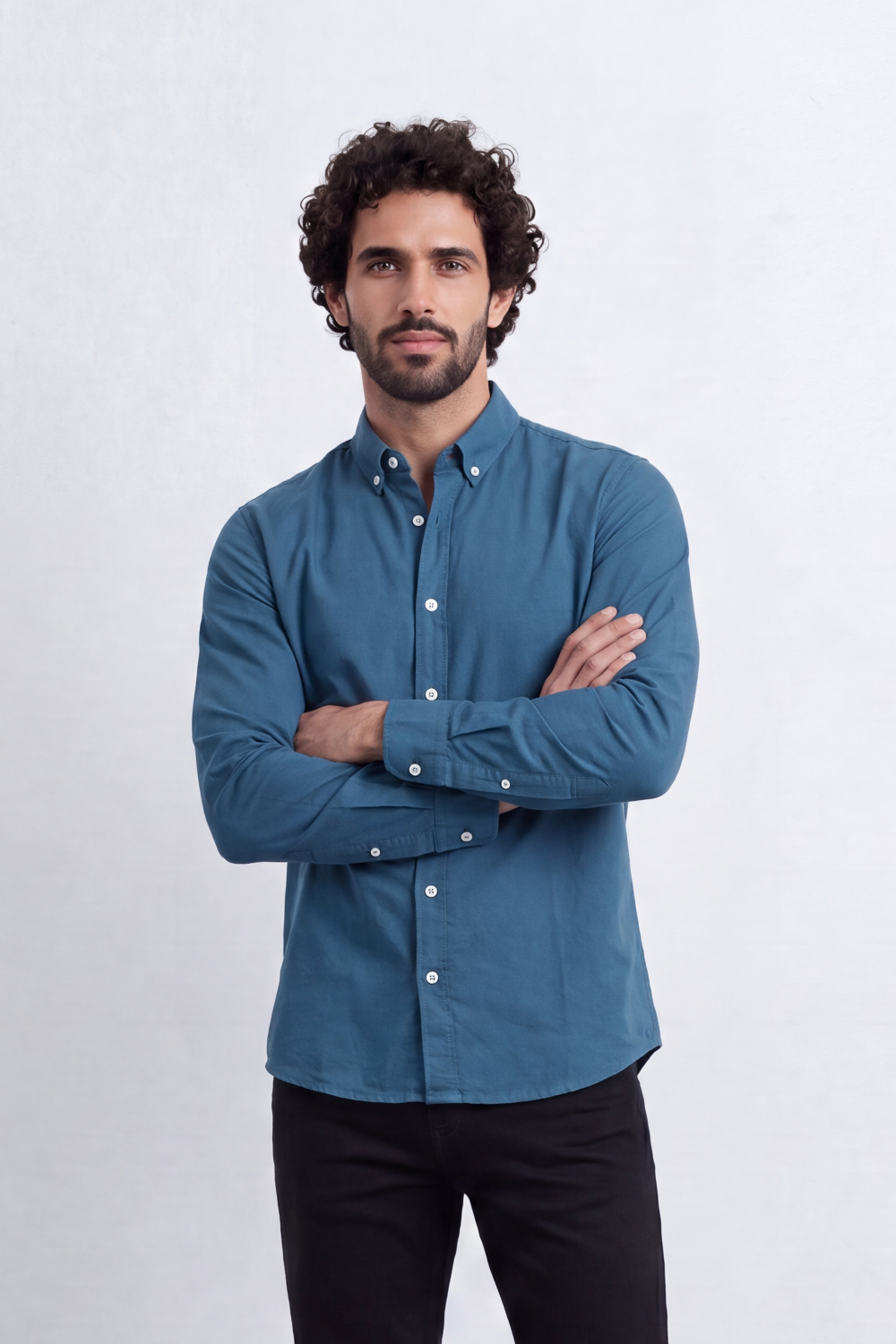 Men's Slim Fit Long Sleeve Button-Down Shirt Minimal Tomato Store Clean Design Smart Everyday Essential