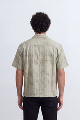 Men's Tomato Store Summer Satin-Look Resort Shirt Abstract Cloud Wash Pattern Open Collar Box Fit