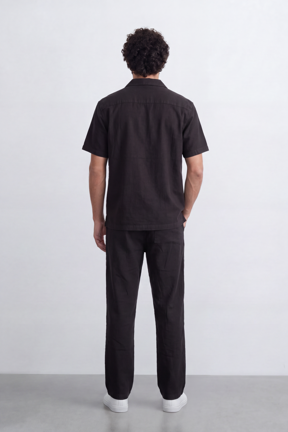Men's Tomato Store Summer Linen-Look Co-Ord Set Camp Collar Regular Fit Outfit Natural Textured Finish