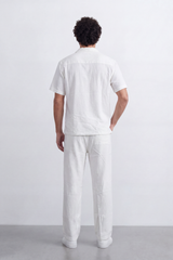 Men's Tomato Store Summer Linen-Look Co-Ord Set Camp Collar Regular Fit Outfit Natural Textured Finish
