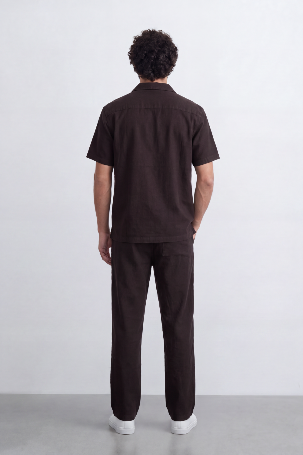 Men's Tomato Store Summer Linen-Look Co-Ord Set Camp Collar Regular Fit Outfit Natural Textured Finish