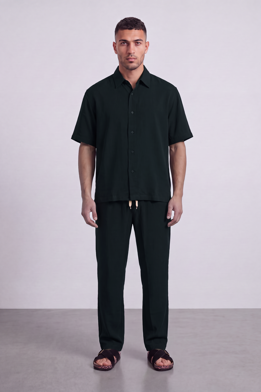 Men's Tomato Store Summer Co-Ord Set Clean Button-Front Styling Outfit