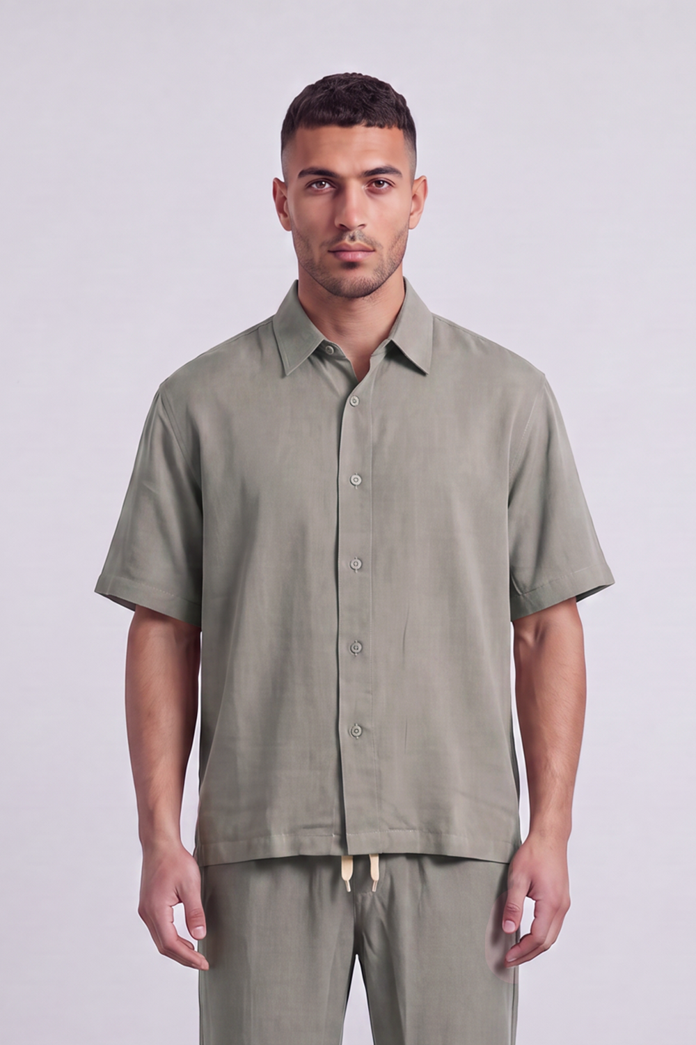 Men's Tomato Store Summer Co-Ord Set Clean Button-Front Styling Outfit