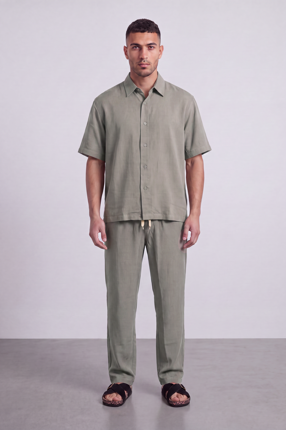 Men's Tomato Store Summer Co-Ord Set Clean Button-Front Styling Outfit