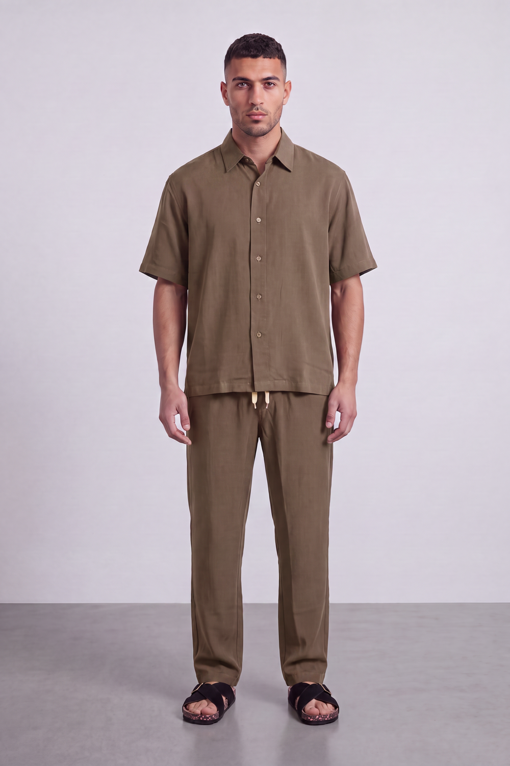 Men's Tomato Store Summer Co-Ord Set Clean Button-Front Styling Outfit