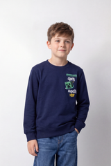 Boy's Tomato Store Winter Fleece Sweatshirt Round Neck Long Sleeve Pixel Game Front And Back Graphics Slim Fit