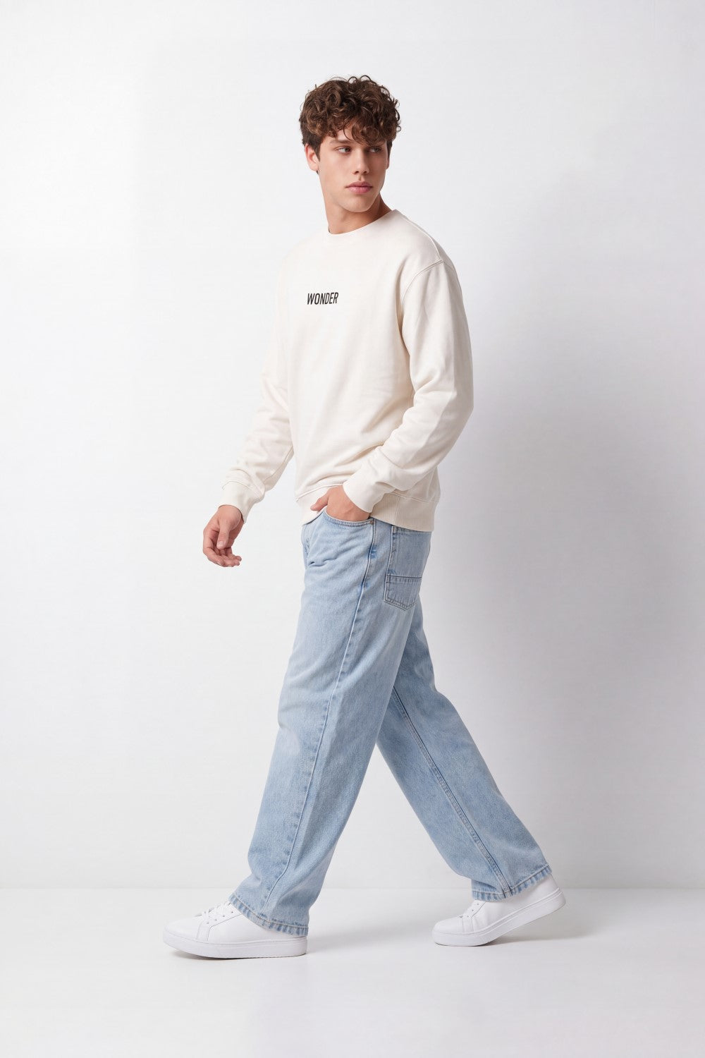 Men's Tomato Store Sweatshirt Box Fit Melton Wonderful Back Typography