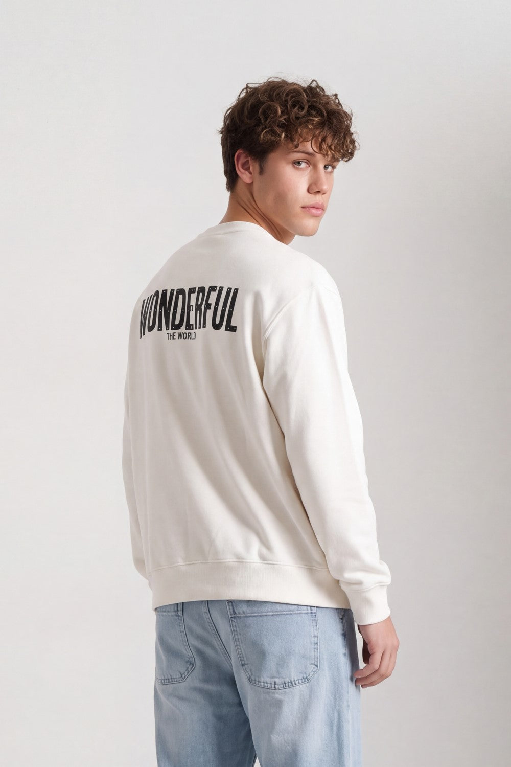 Men's Tomato Store Sweatshirt Box Fit Melton Wonderful Back Typography