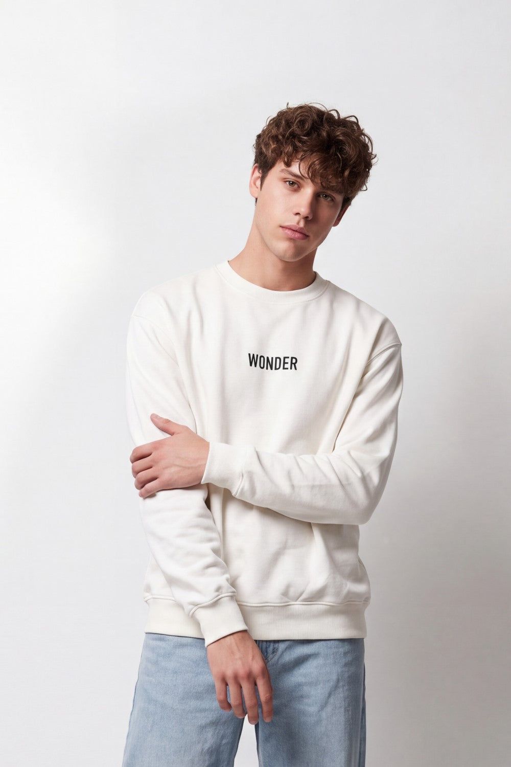 Men's Tomato Store Sweatshirt Box Fit Melton Wonderful Back Typography