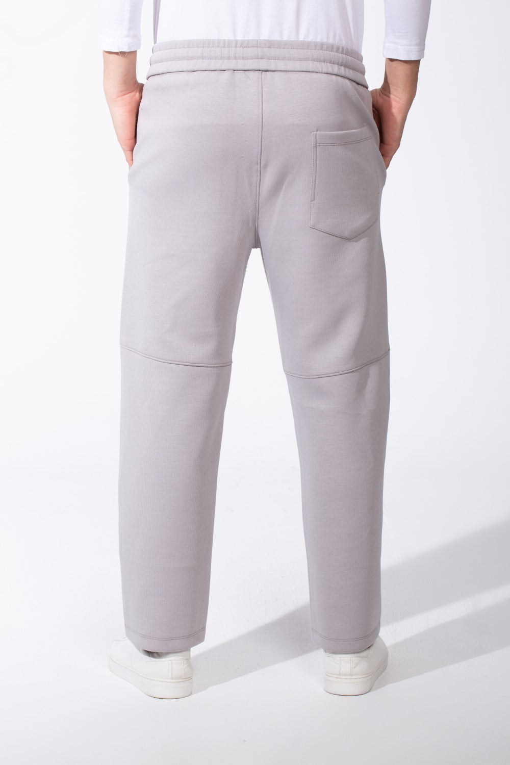 Men's Elasticated Waistband Rubberized Black Logo Patch Sweatpants