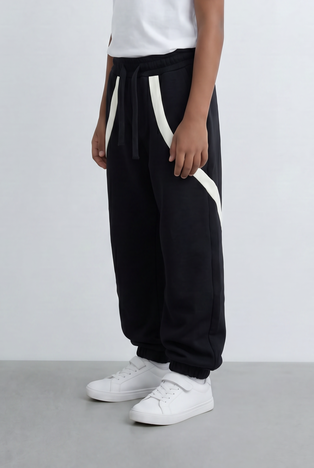 Boy's Oversized Sweatpants Contrast Trim & Drawstring Cozy Casual Comfort Tomato Store