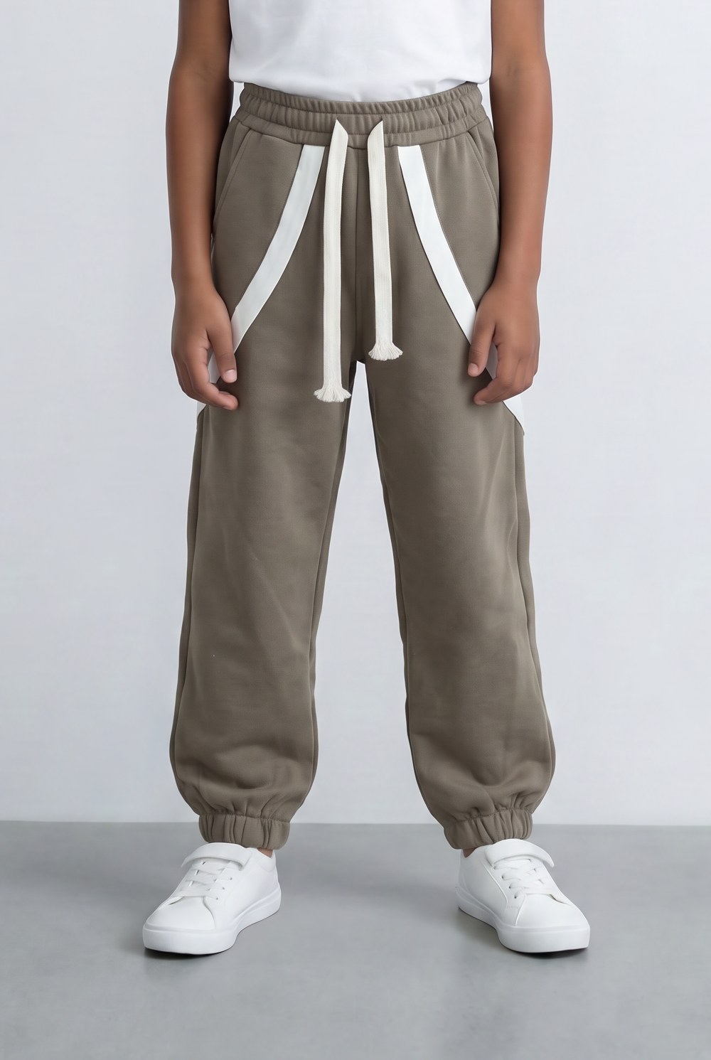 Boy's Oversized Sweatpants Contrast Trim & Drawstring Cozy Casual Comfort Tomato Store