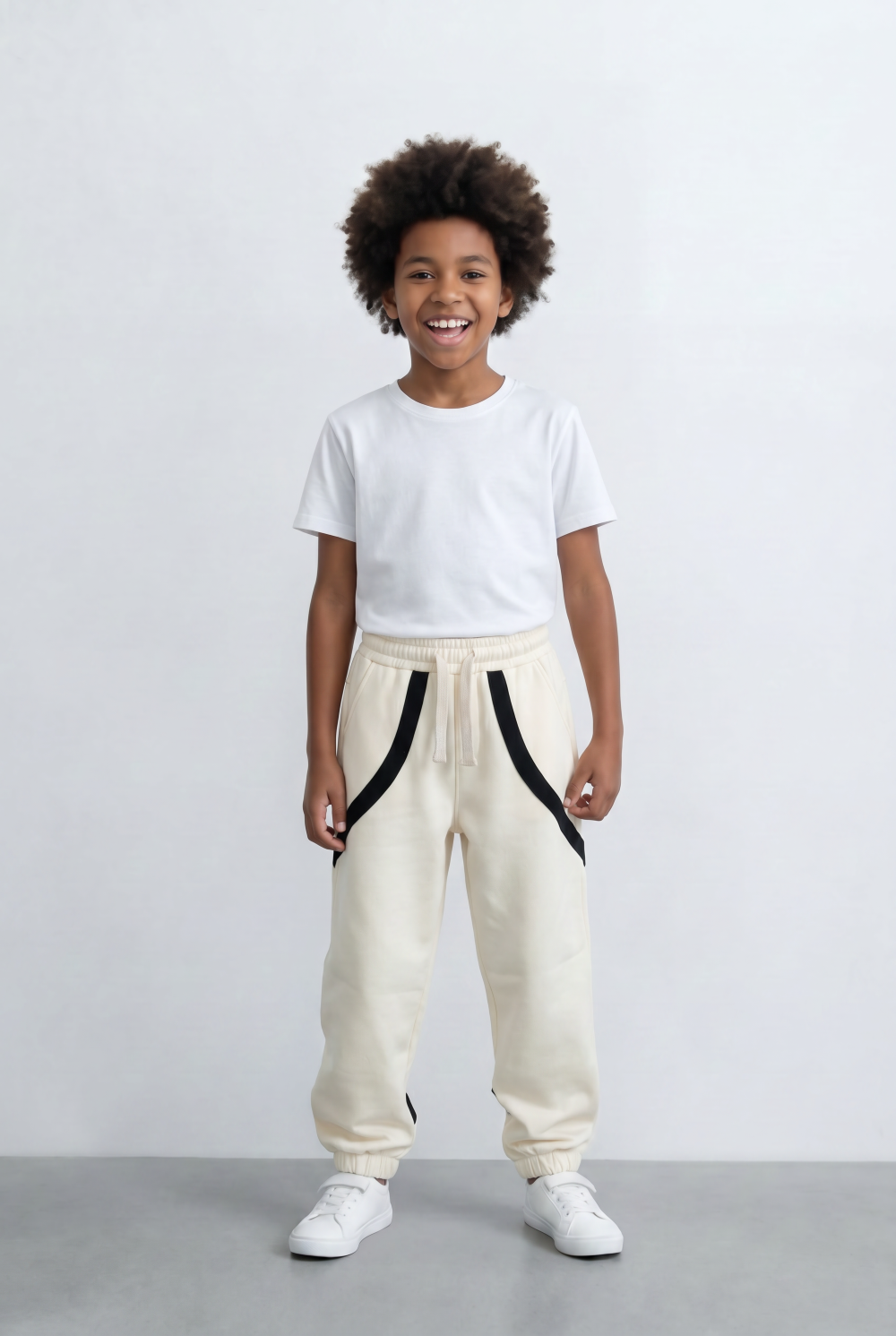 Boy's Oversized Sweatpants Contrast Trim & Drawstring Cozy Casual Comfort Tomato Store