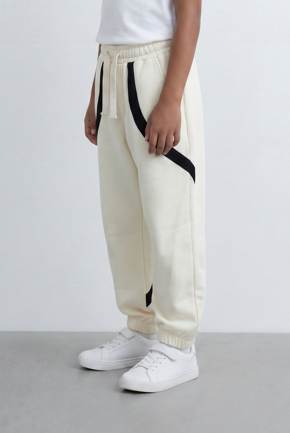 Boy's Oversized Sweatpants Contrast Trim & Drawstring Cozy Casual Comfort Tomato Store