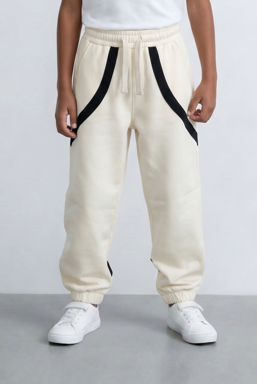 Boy's Oversized Sweatpants Contrast Trim & Drawstring Cozy Casual Comfort Tomato Store