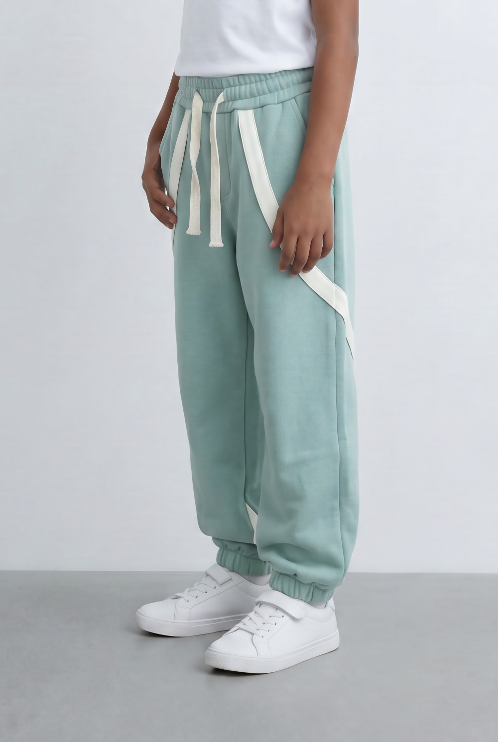 Boy's Oversized Sweatpants Contrast Trim & Drawstring Cozy Casual Comfort Tomato Store