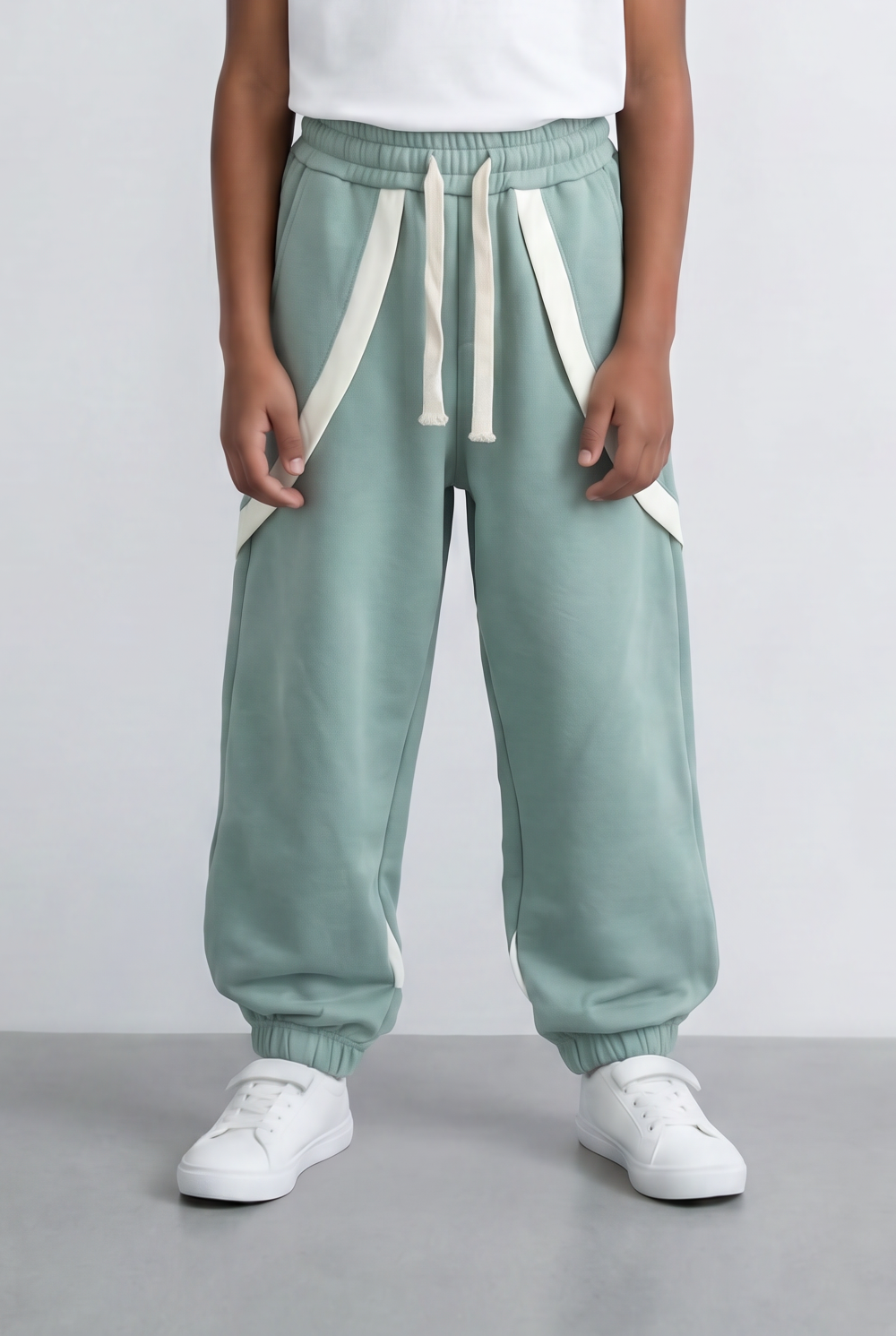 Boy's Oversized Sweatpants Contrast Trim & Drawstring Cozy Casual Comfort Tomato Store