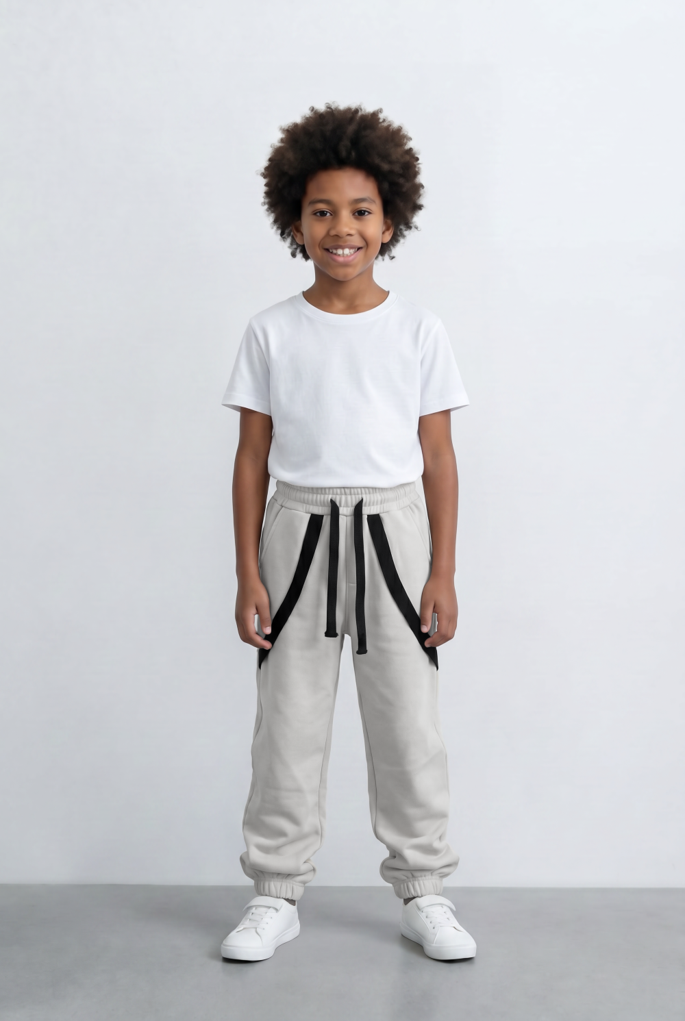 Boy's Oversized Sweatpants Contrast Trim & Drawstring Cozy Casual Comfort Tomato Store