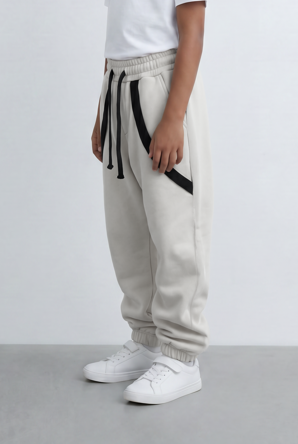 Boy's Oversized Sweatpants Contrast Trim & Drawstring Cozy Casual Comfort Tomato Store