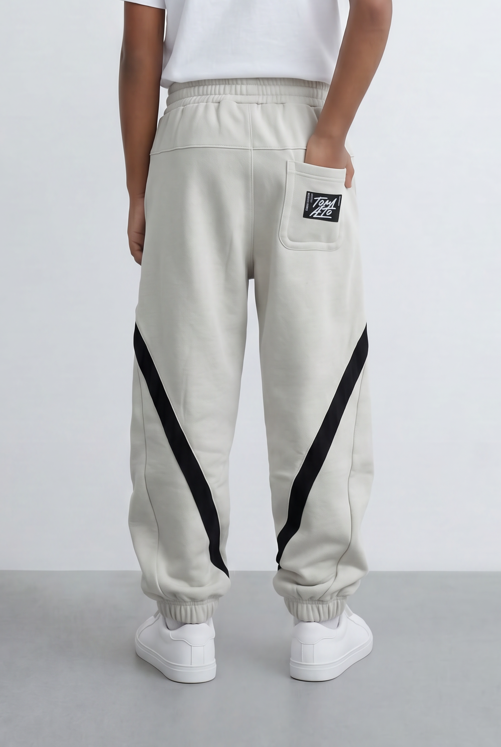 Boy's Oversized Sweatpants Contrast Trim & Drawstring Cozy Casual Comfort Tomato Store