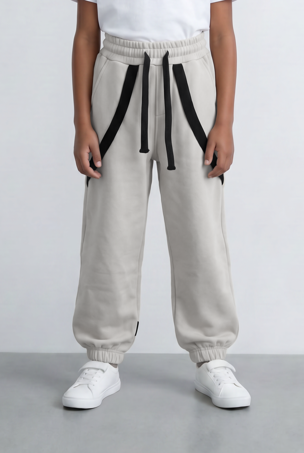 Boy's Oversized Sweatpants Contrast Trim & Drawstring Cozy Casual Comfort Tomato Store
