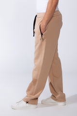 Men's Waistband With Zipper Pockets Comfortable Casual Everyday Wear Wide Leg Sweatpants