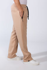 Men's Waistband With Zipper Pockets Comfortable Casual Everyday Wear Wide Leg Sweatpants
