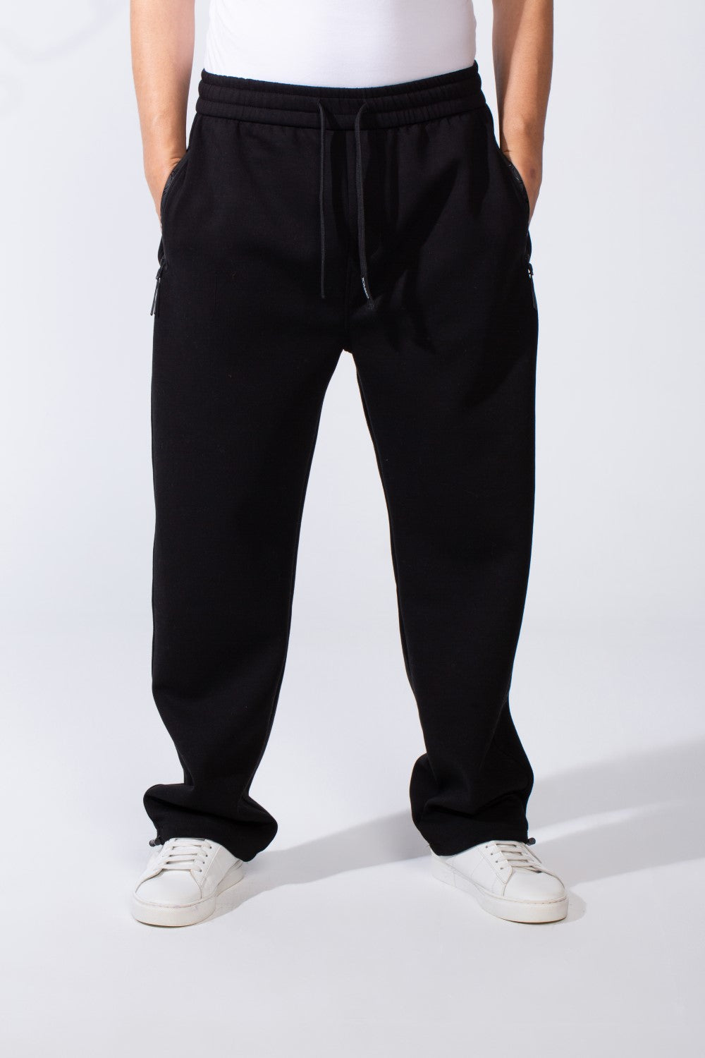 Men's Waistband With Zipper Pockets Comfortable Casual Everyday Wear Wide Leg Sweatpants