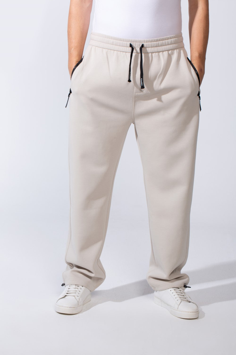 Men's Waistband With Zipper Pockets Comfortable Casual Everyday Wear Wide Leg Sweatpants