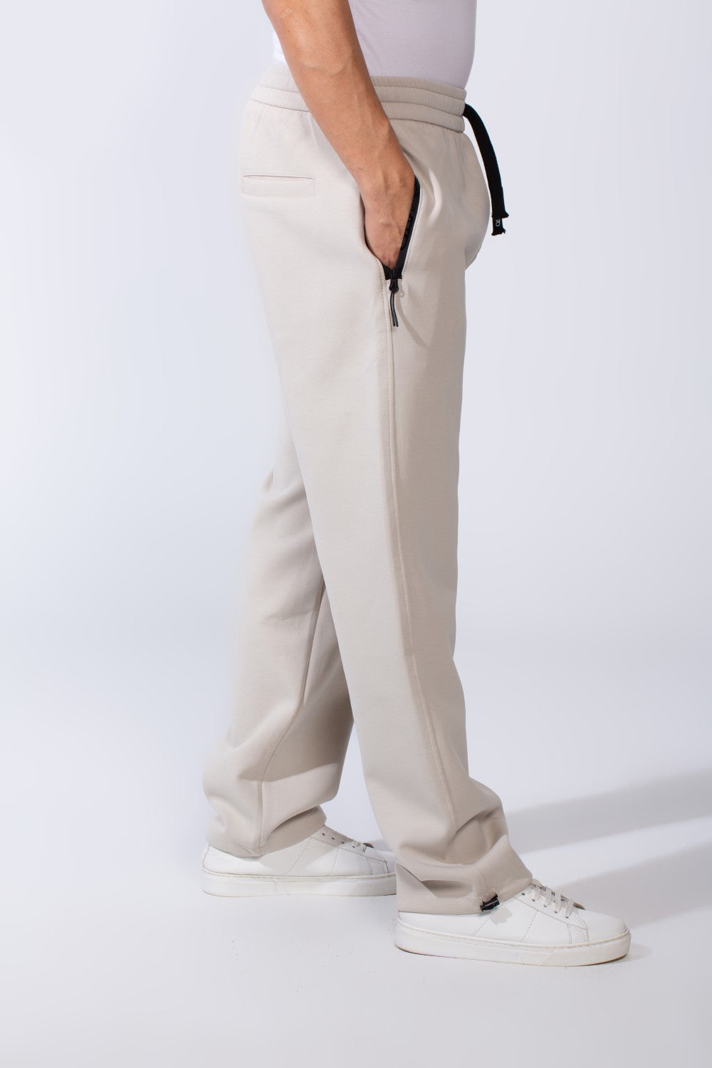 Men's Waistband With Zipper Pockets Comfortable Casual Everyday Wear Wide Leg Sweatpants