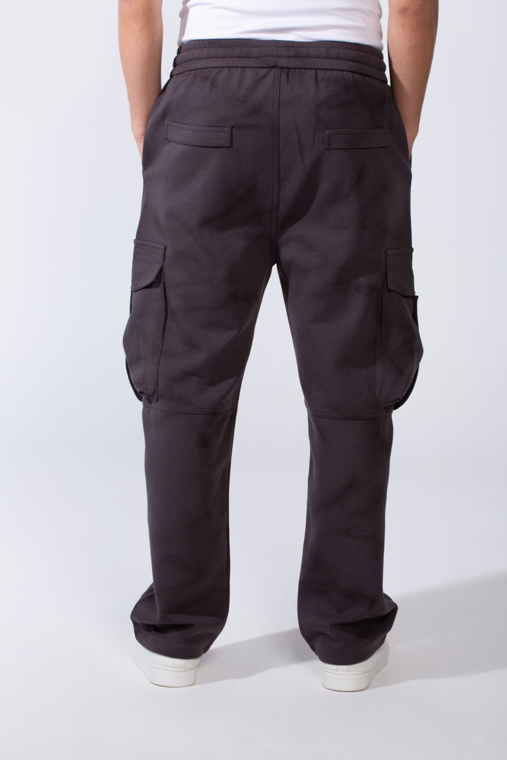 Men's Practical Knit Fabric Side Pockets With Flip And Stripe Sporty Wide Leg Sweatpants