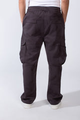 Men's Practical Knit Fabric Side Pockets With Flip And Stripe Sporty Wide Leg Sweatpants