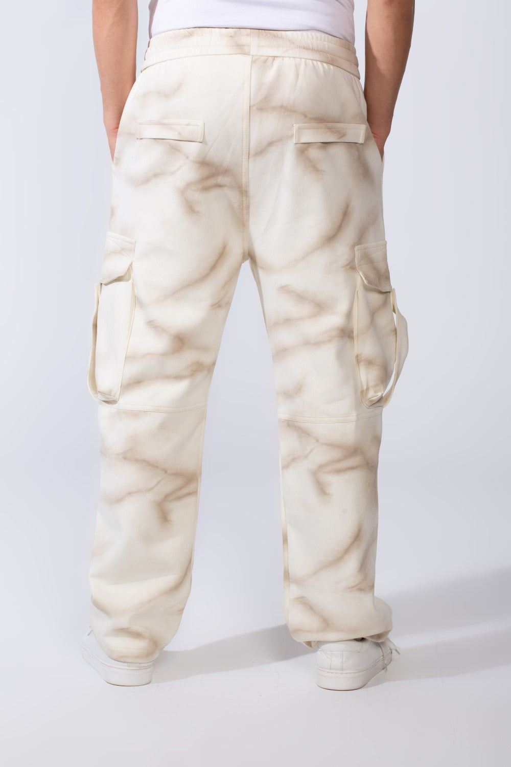 Men's Practical Knit Fabric Side Pockets With Flip And Stripe Sporty Wide Leg Sweatpants