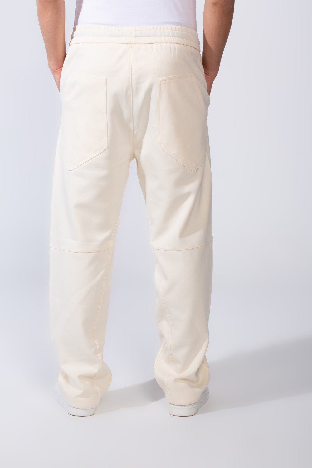 Men's Unique Elastic Waistband Ripped with side practical Pockets Wide Leg Sweatpants
