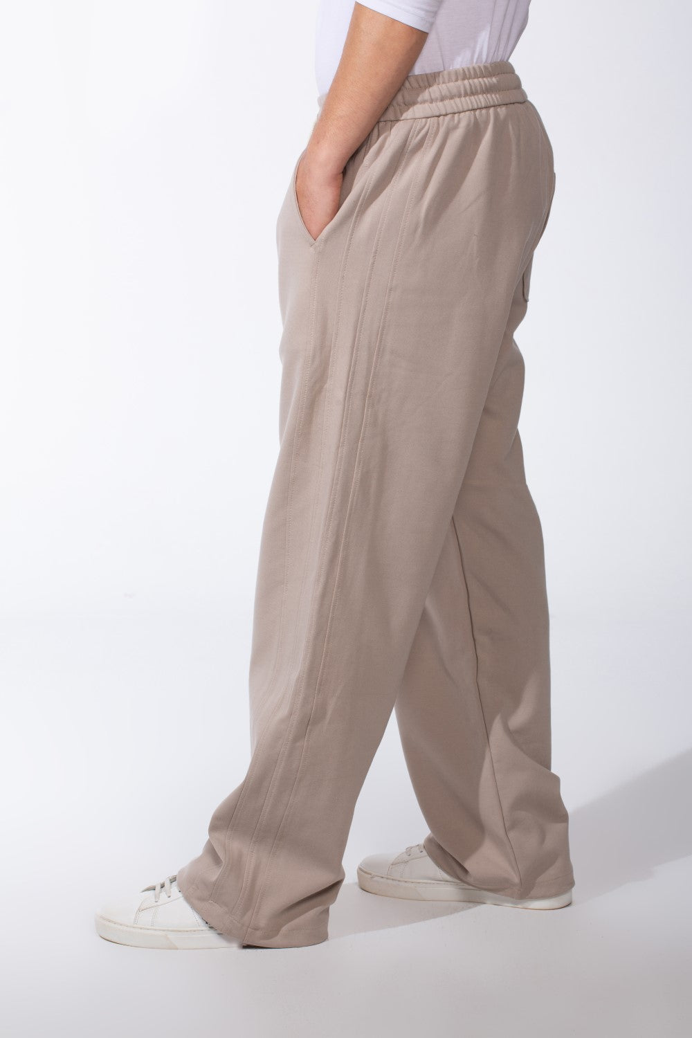 Men's Wide Leg Sweatpants Double Needle Side Seams In-Seam Side Pockets Designed