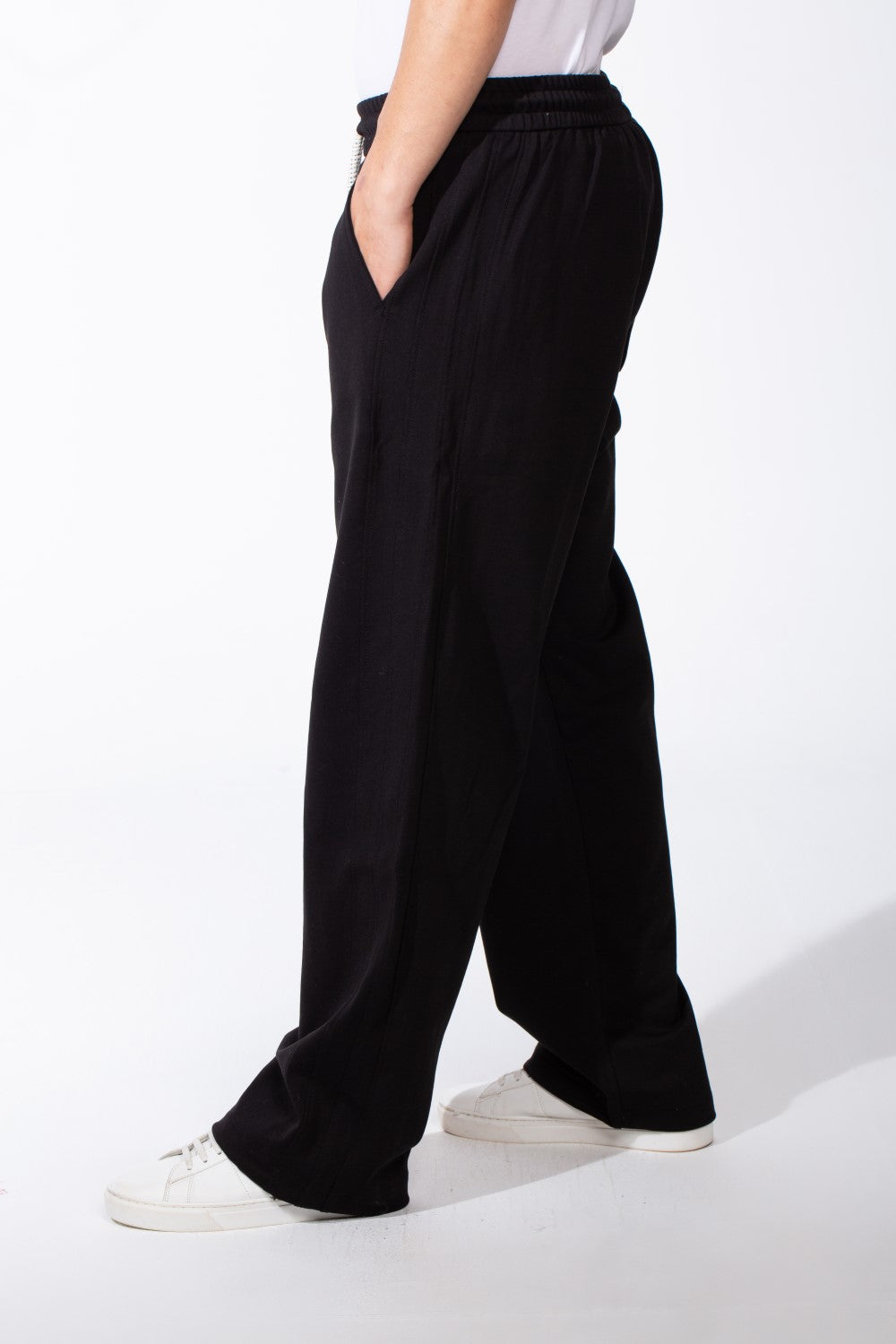 Men's Wide Leg Sweatpants Double Needle Side Seams In-Seam Side Pockets Designed