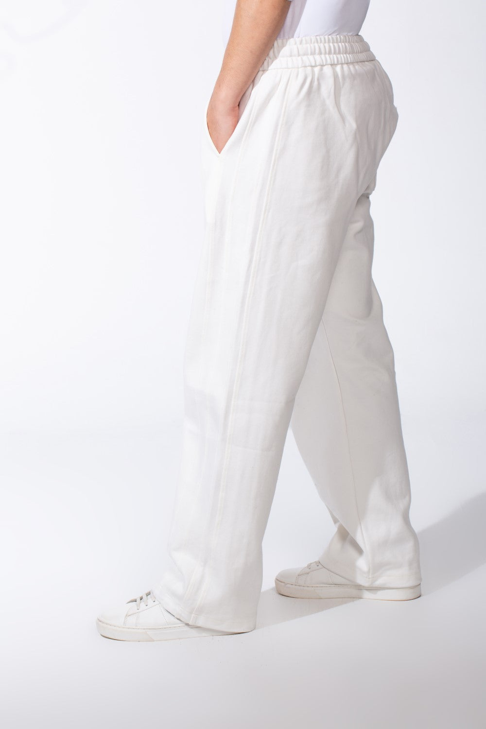 Men's Wide Leg Sweatpants Double Needle Side Seams In-Seam Side Pockets Designed