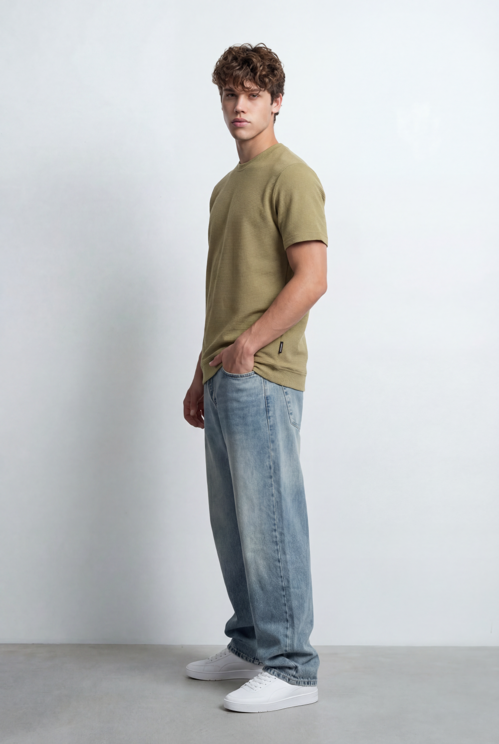 Men’s Tomato Store Short Sleeves Textured Knit Crew Neck Regular Fit T-Shirt