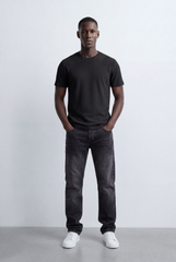 Men’s Tomato Store Structured Knit T-Shirt Grid Texture Surface Slim Fit