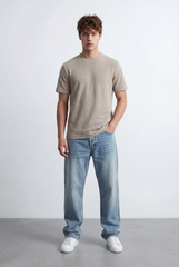 Men's Tomato Store Textured Fabric Casual Edge Basic Short Sleeves T-Shirt